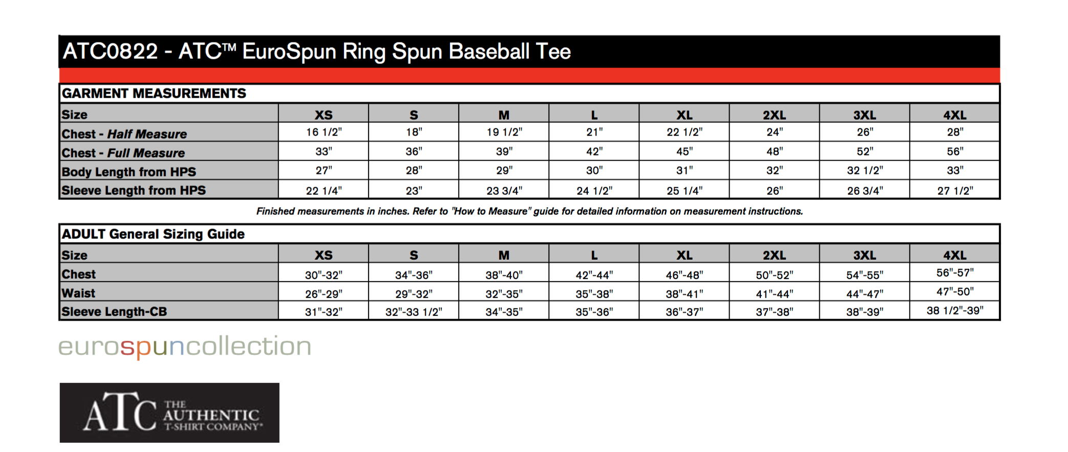 Size chart