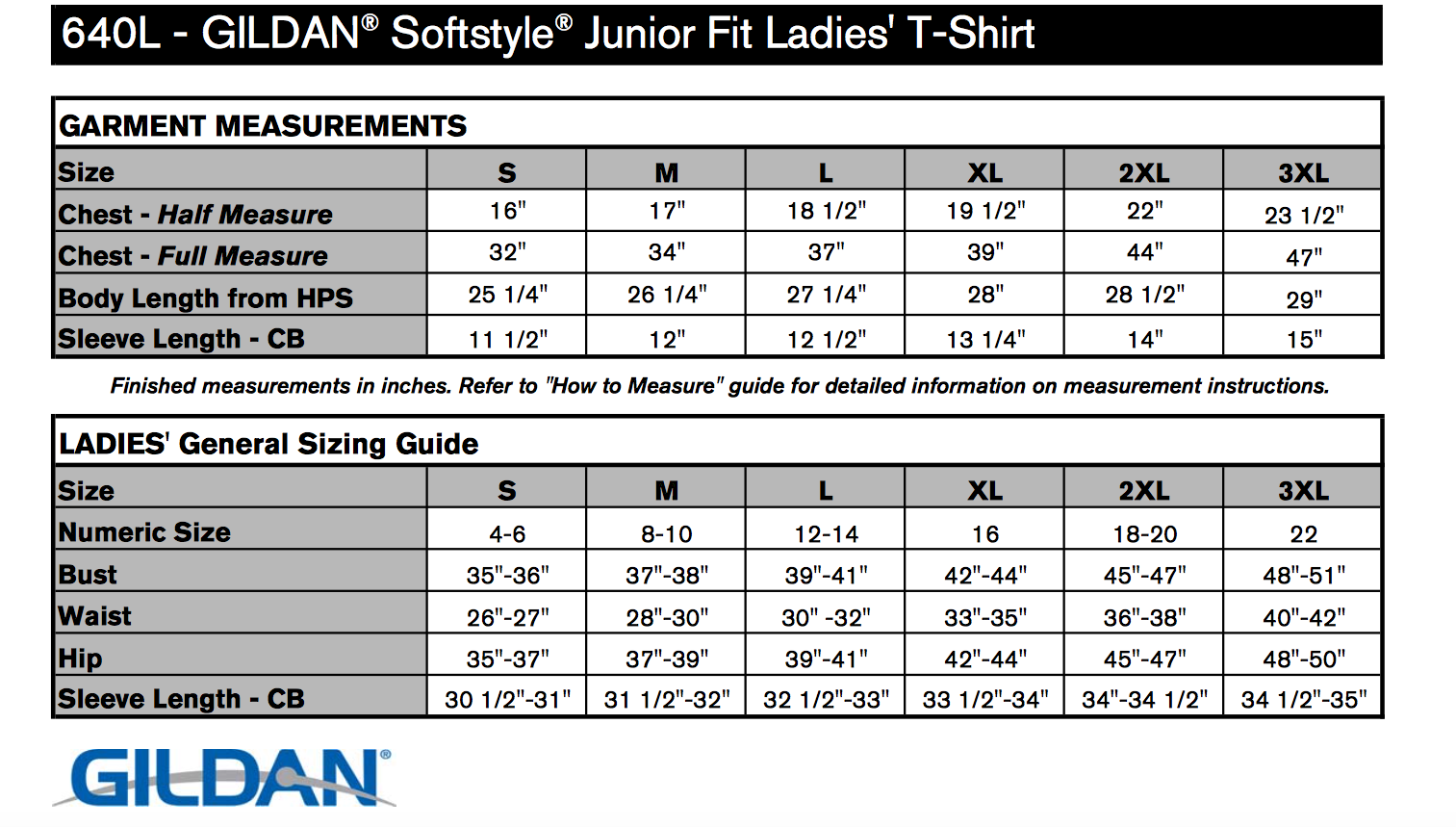 Size chart