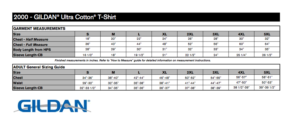 Size chart