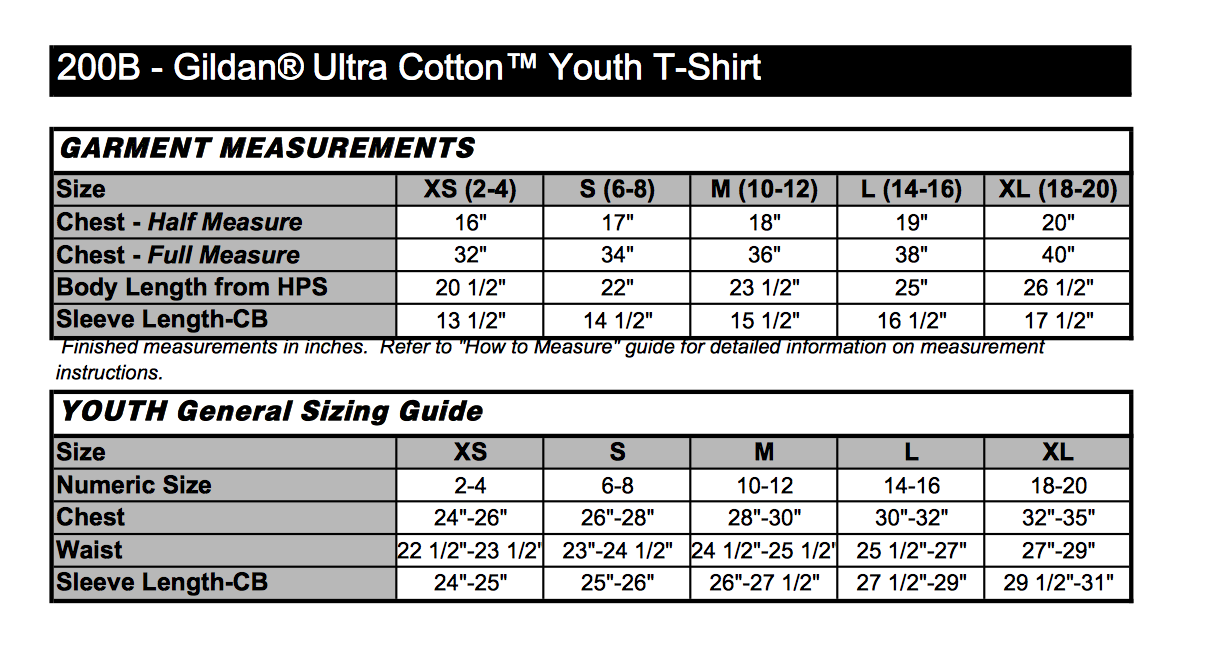 Size chart