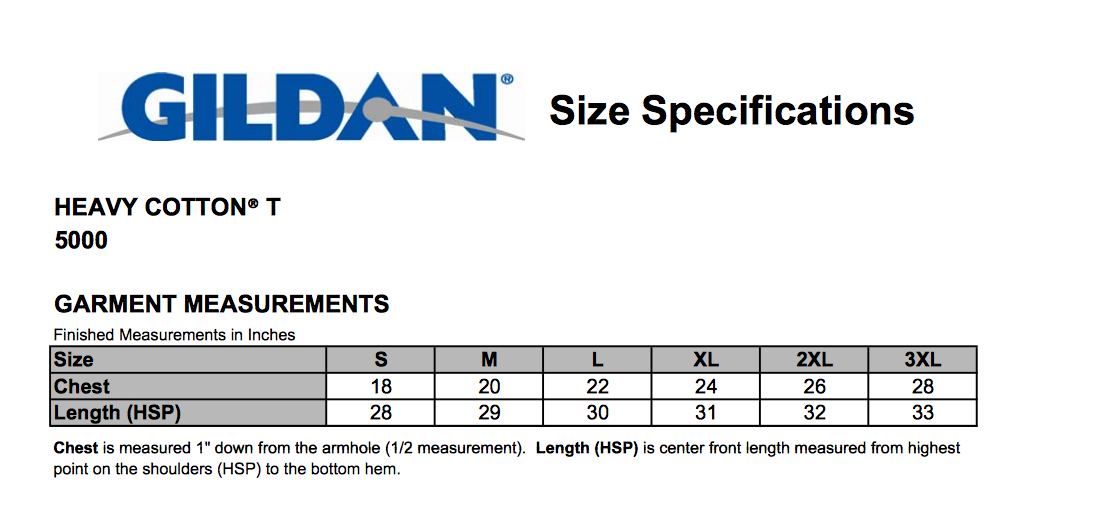 Size chart