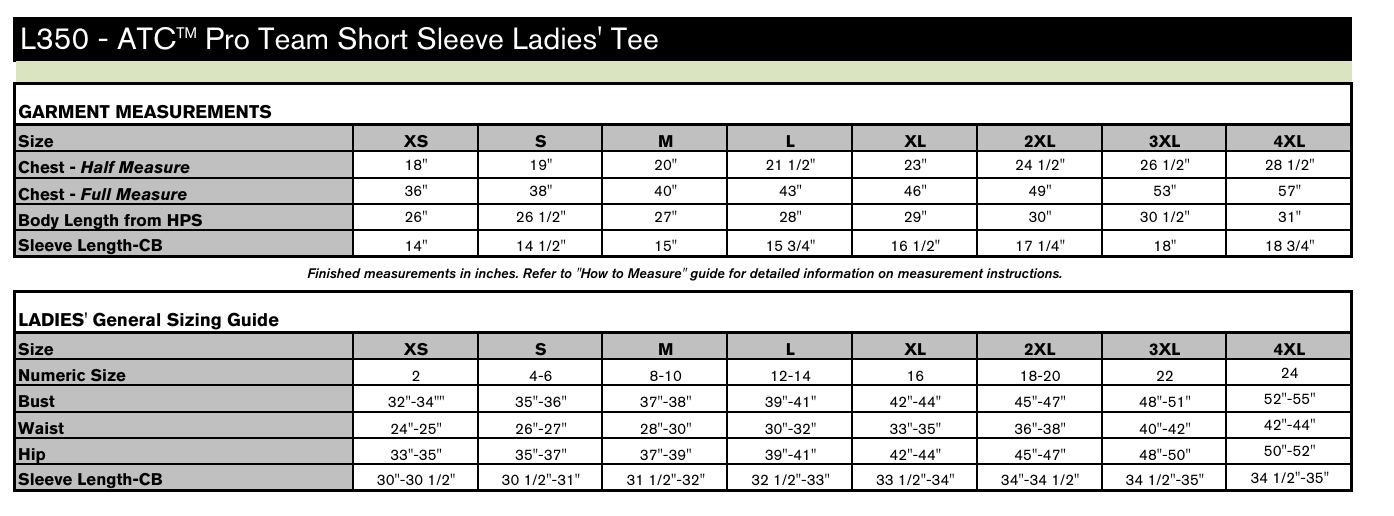 Size chart