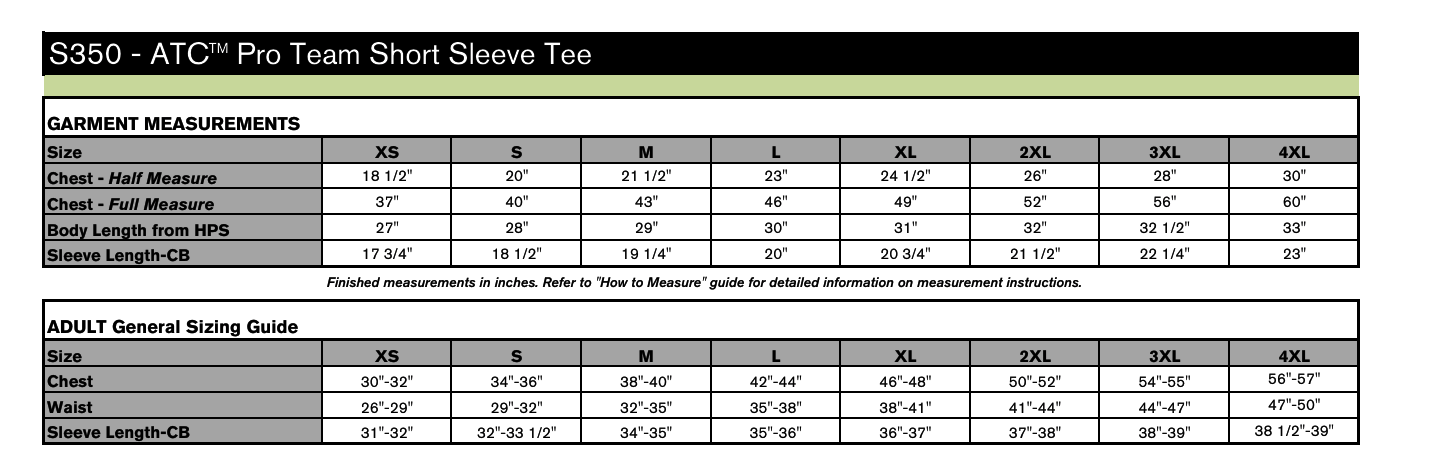 Size chart