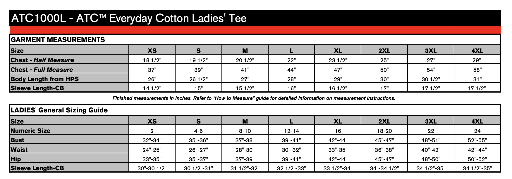 Size chart