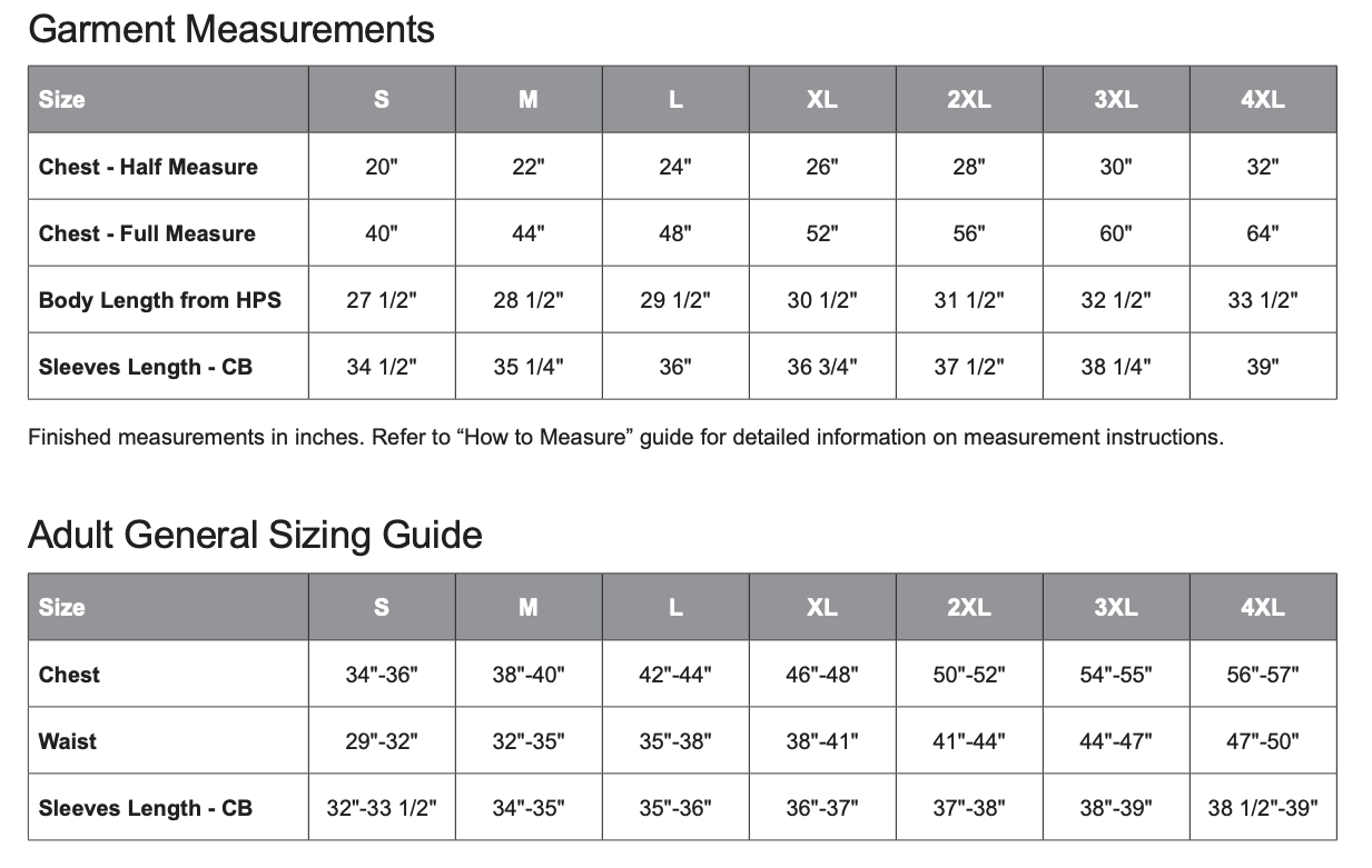 Size chart