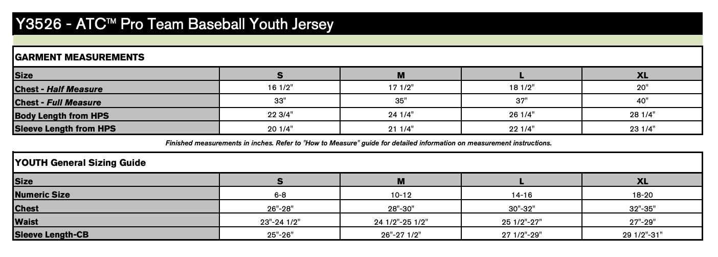Size chart