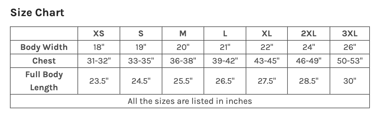 Size chart