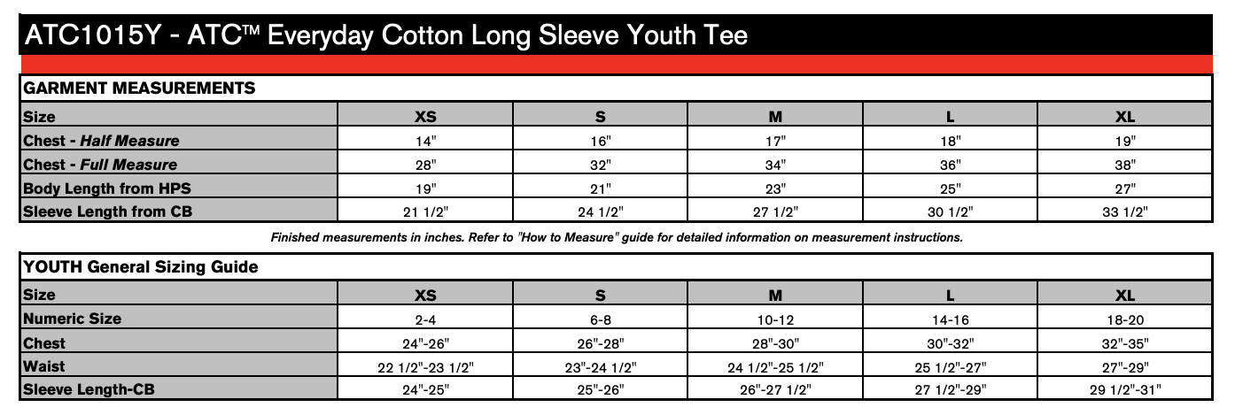 Size chart