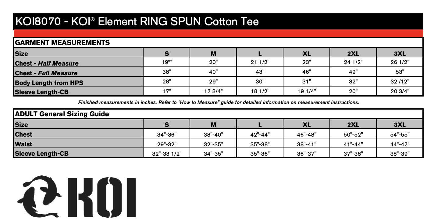 Size chart