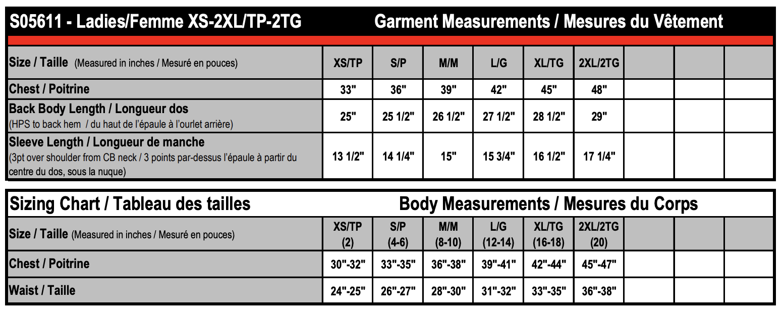 Size chart