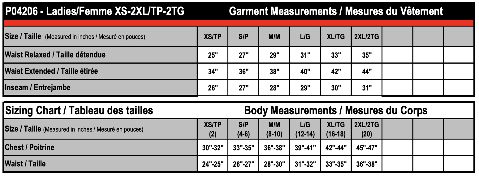 Size chart