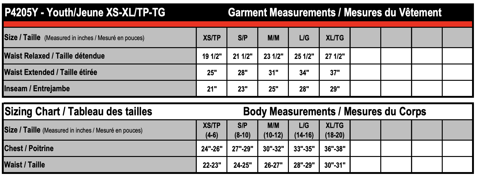 Size chart