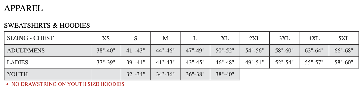 Size chart