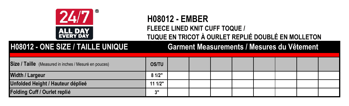 Size chart