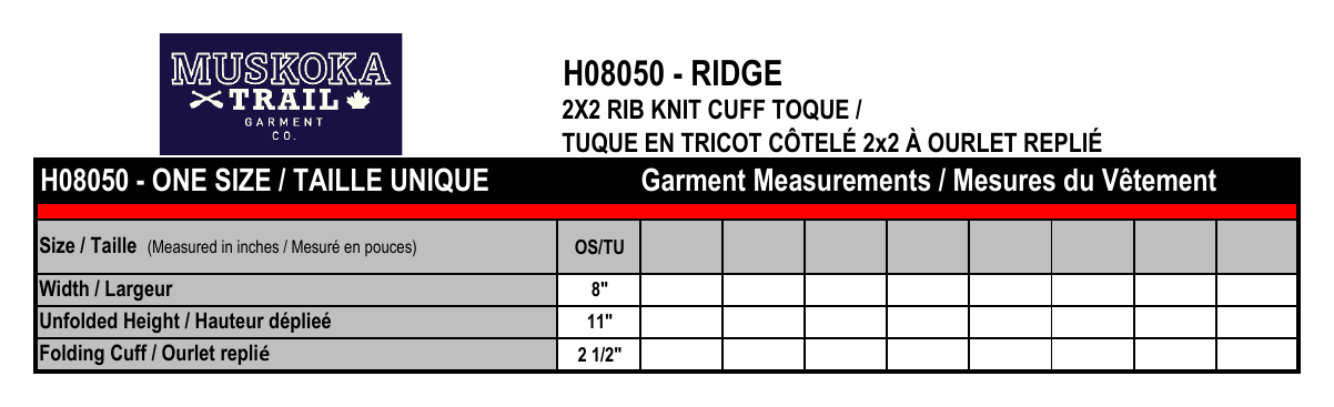 Size chart