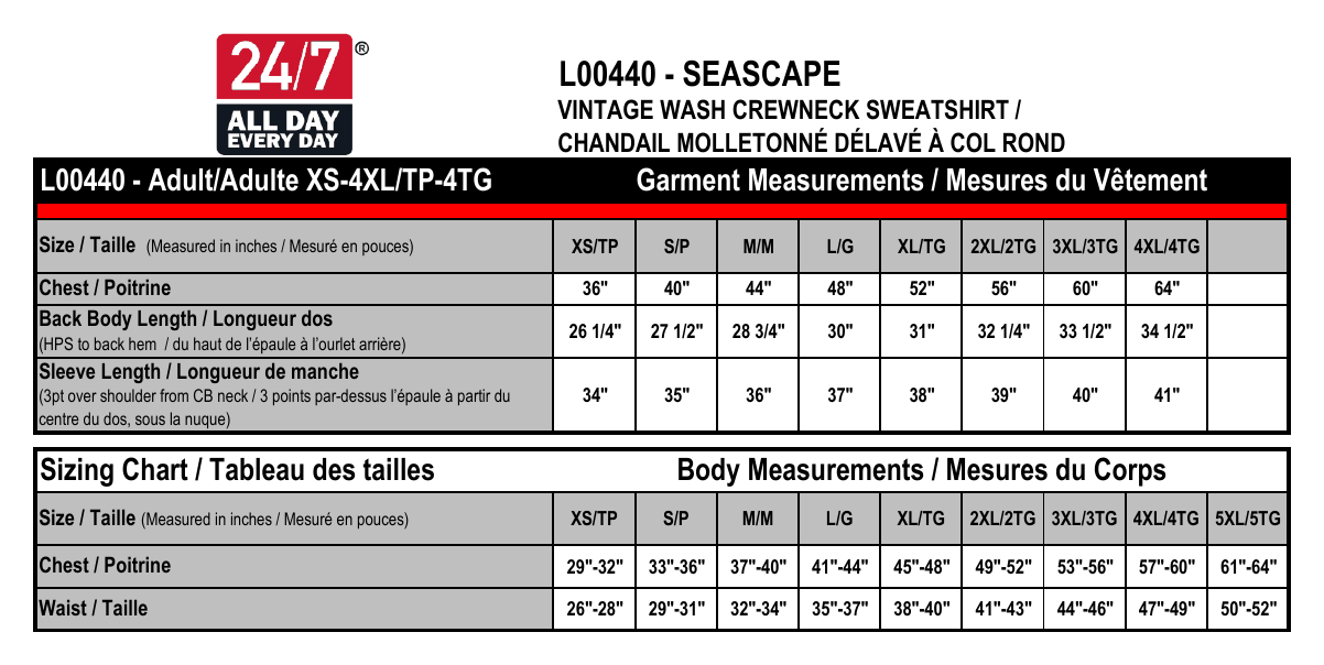 Size chart