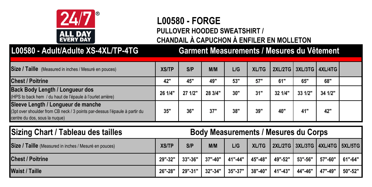 Size chart