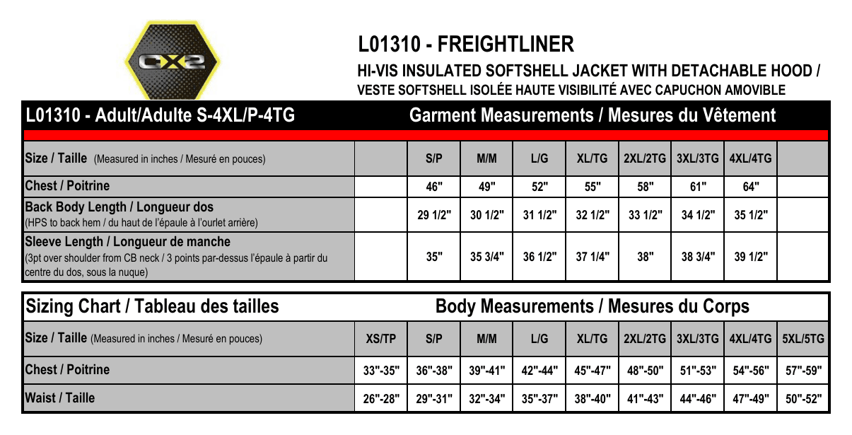Size chart