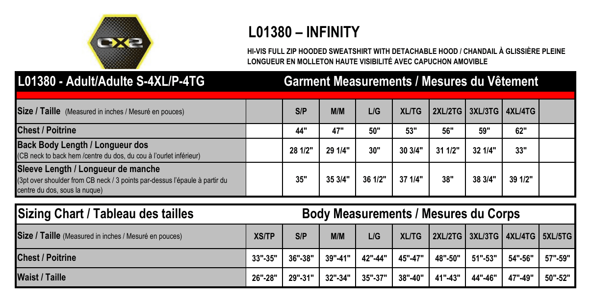 Size chart