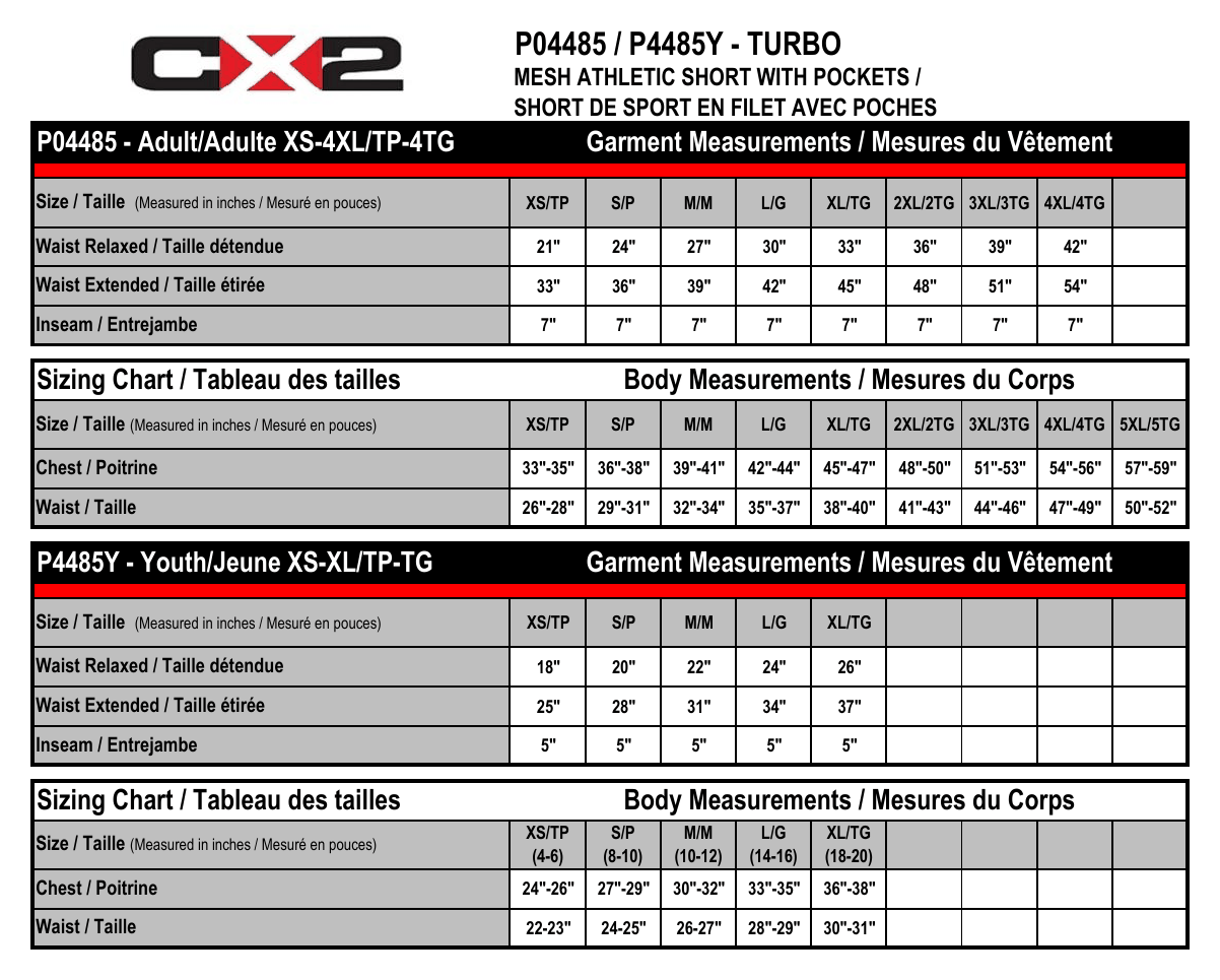 Size chart