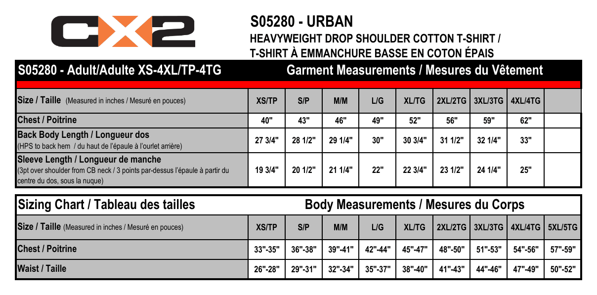 Size chart