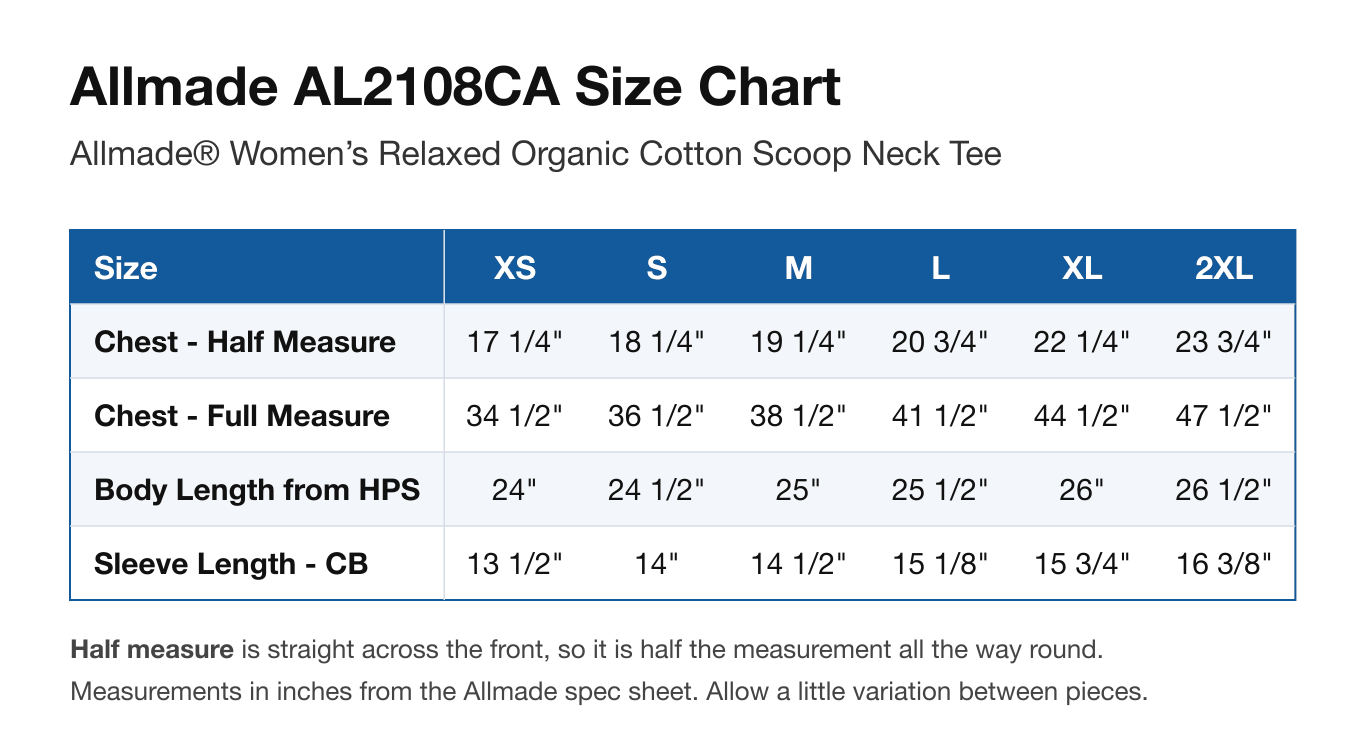 Size chart