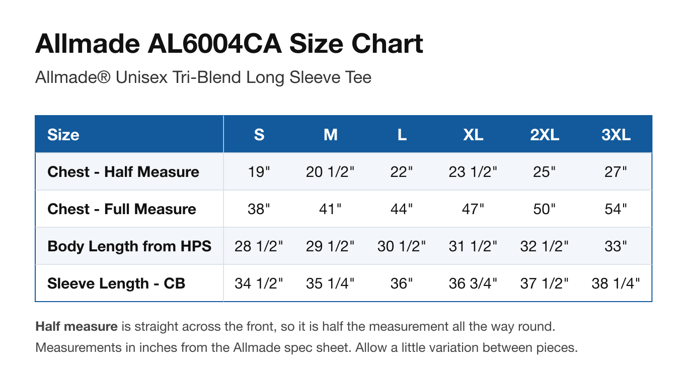 Size chart