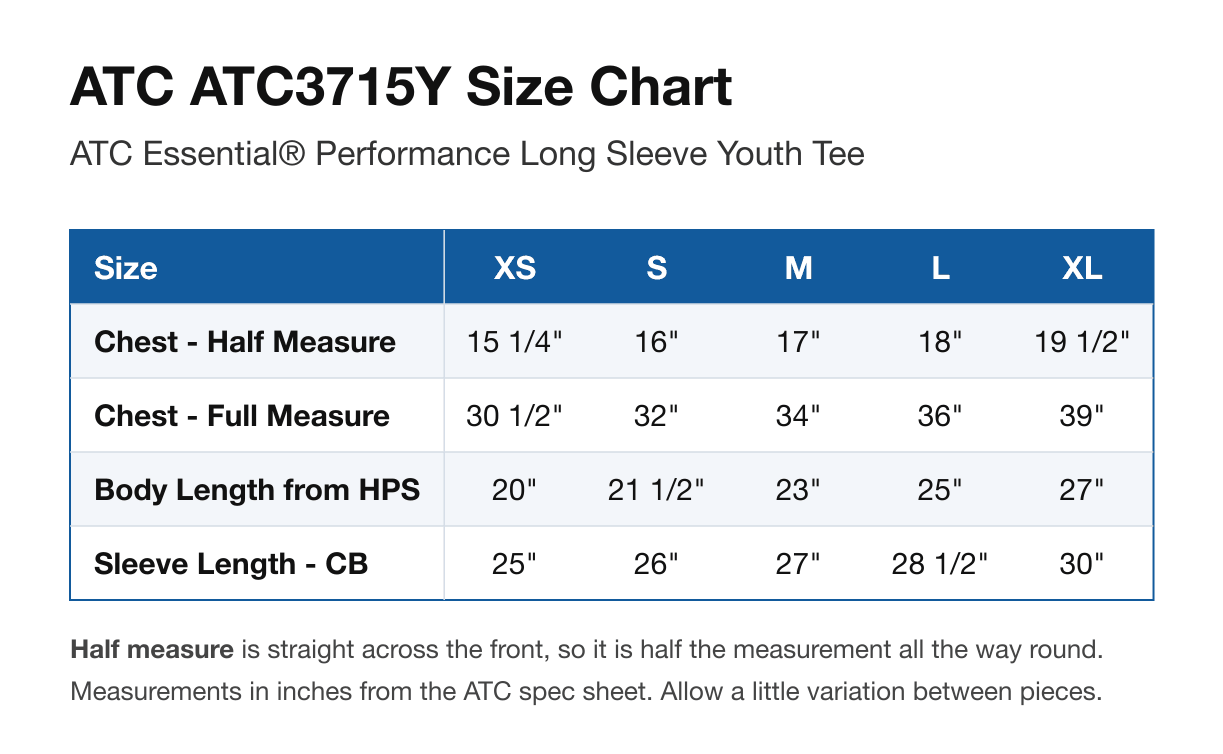 Size chart