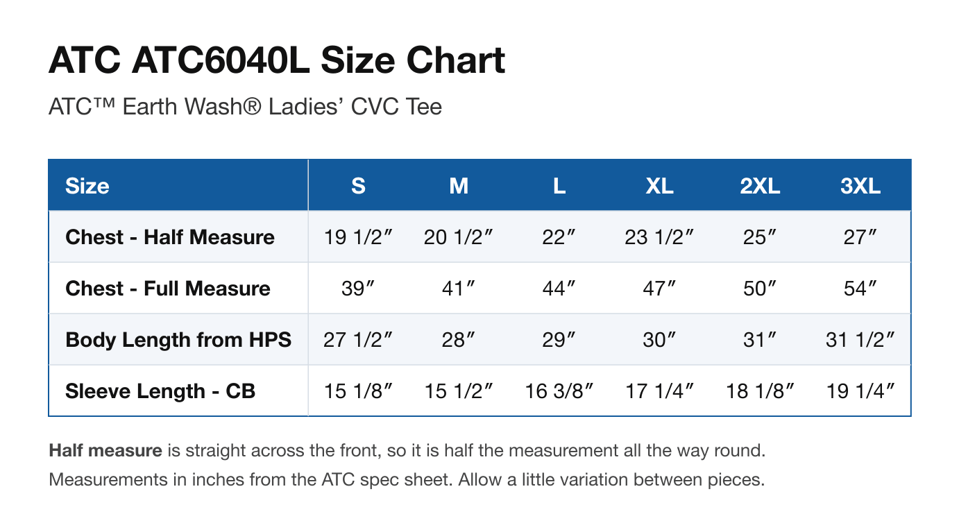 Size chart