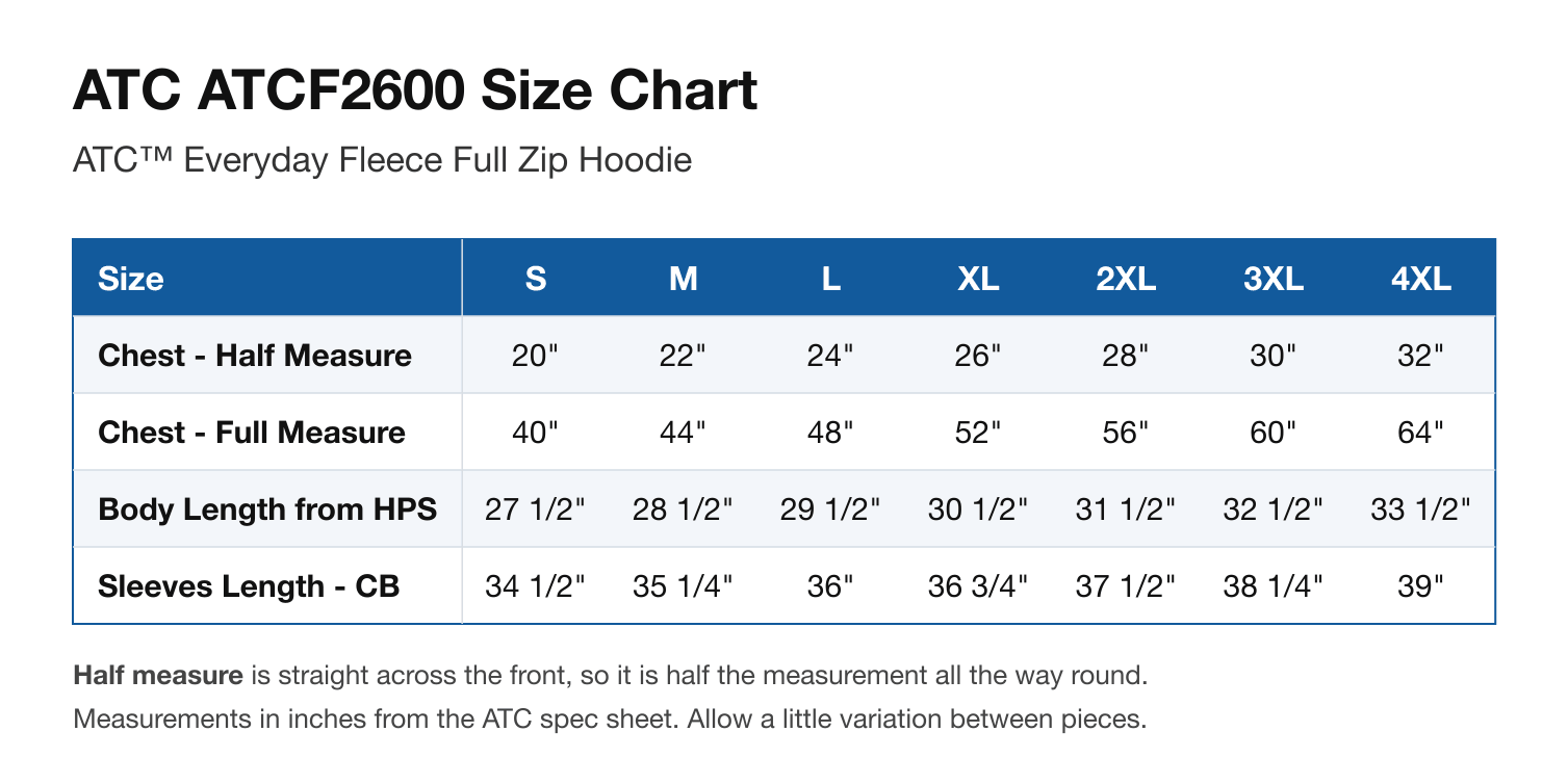Size chart