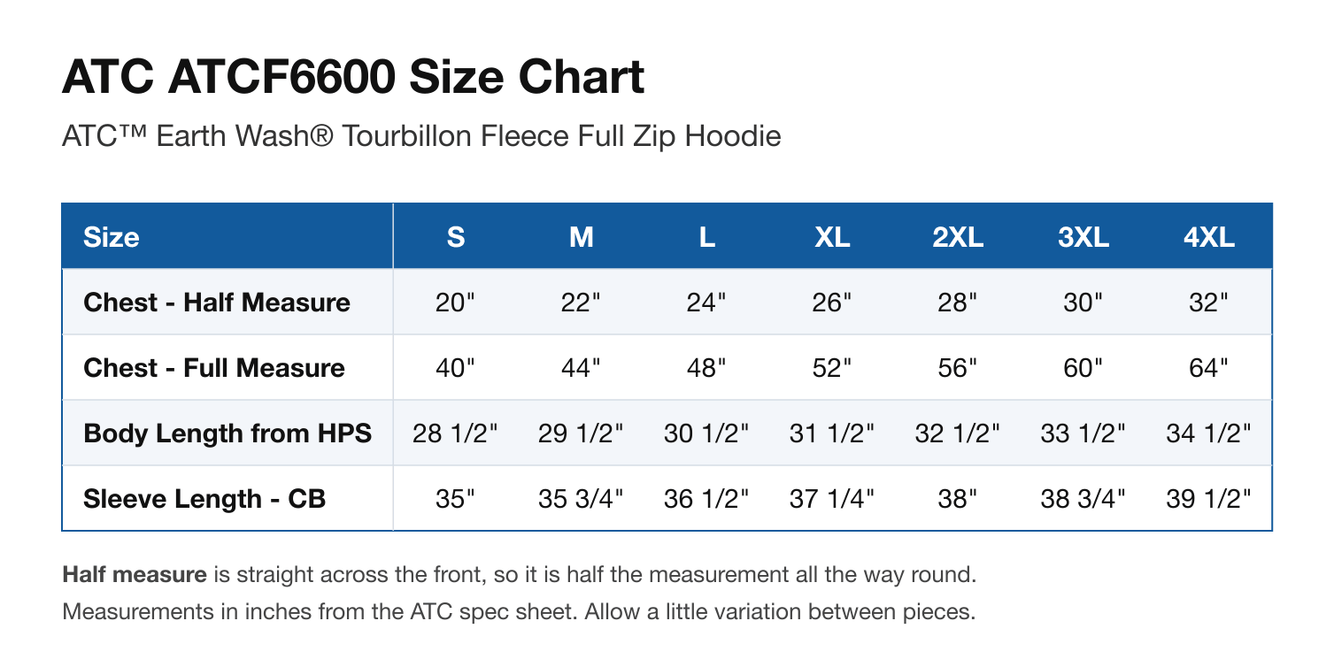 Size chart