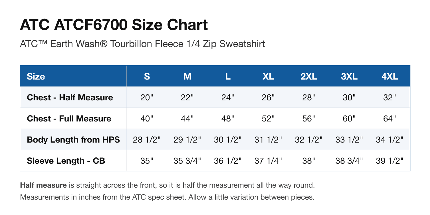 Size chart