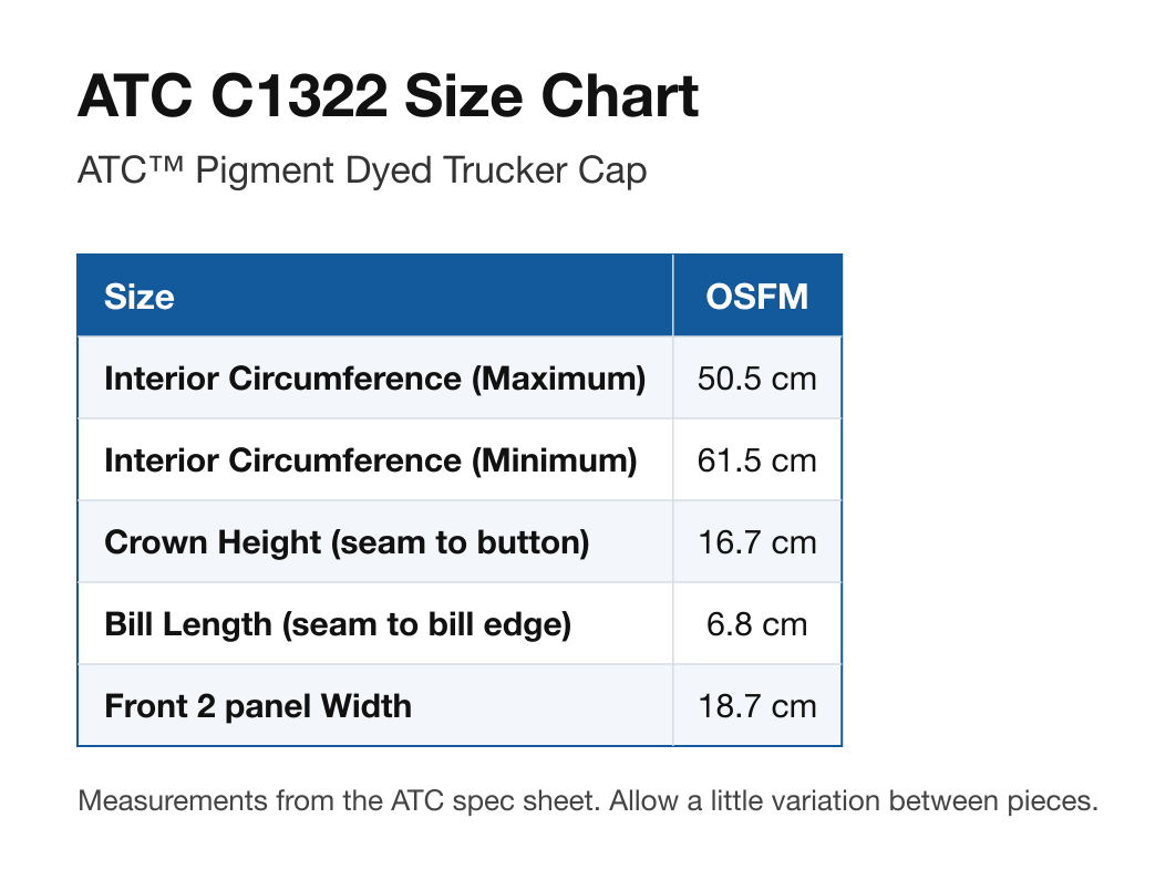 Size chart