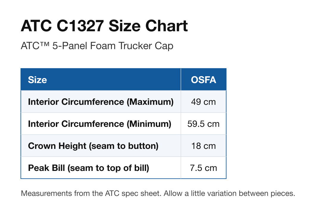 Size chart