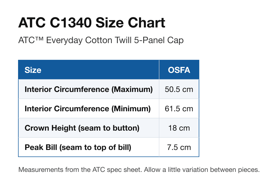 Size chart