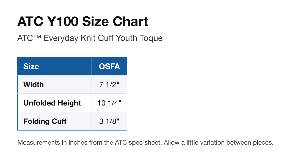 Size chart