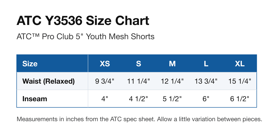 Size chart