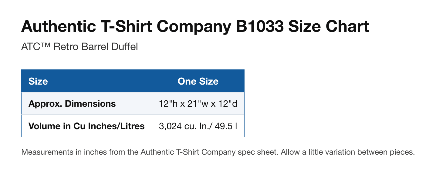 Size chart