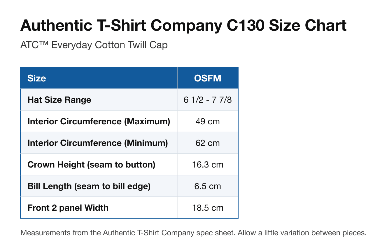 Size chart