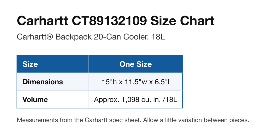 Size chart