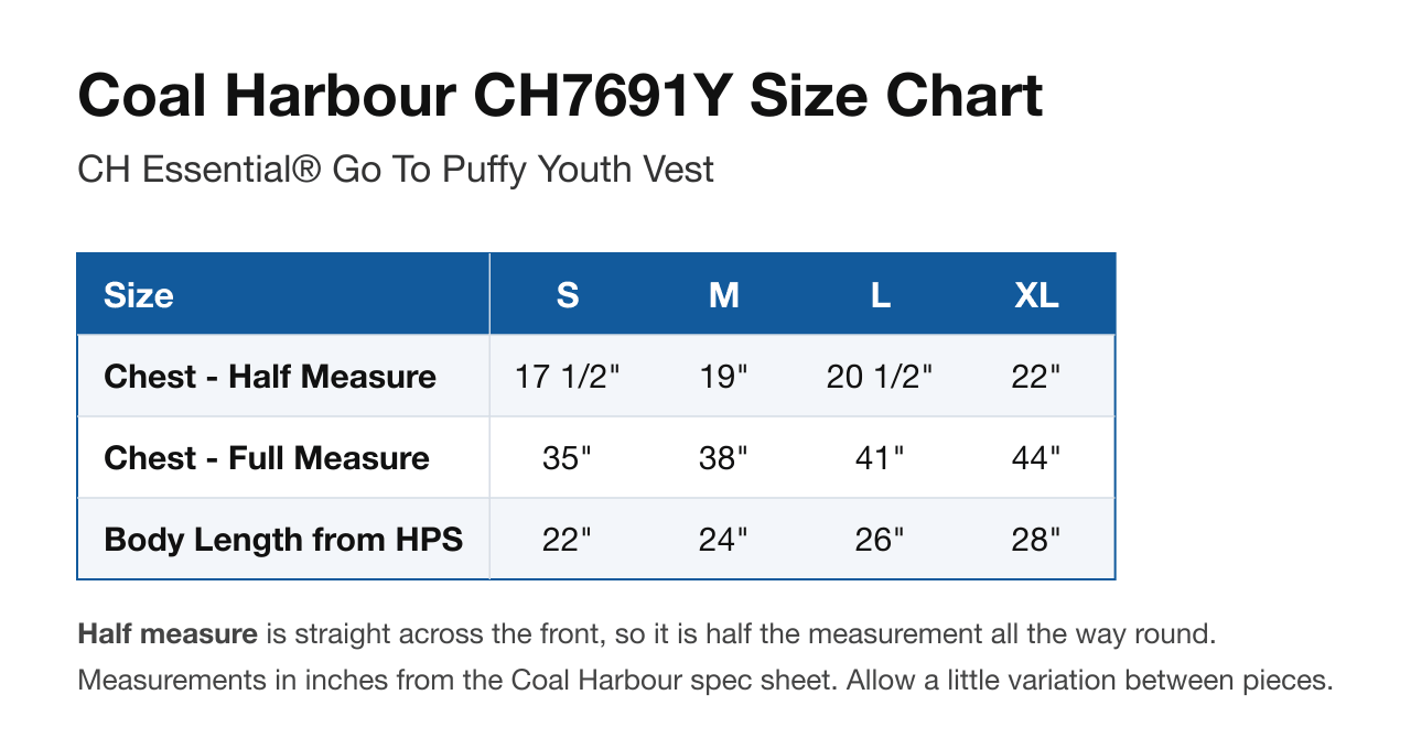 Size chart