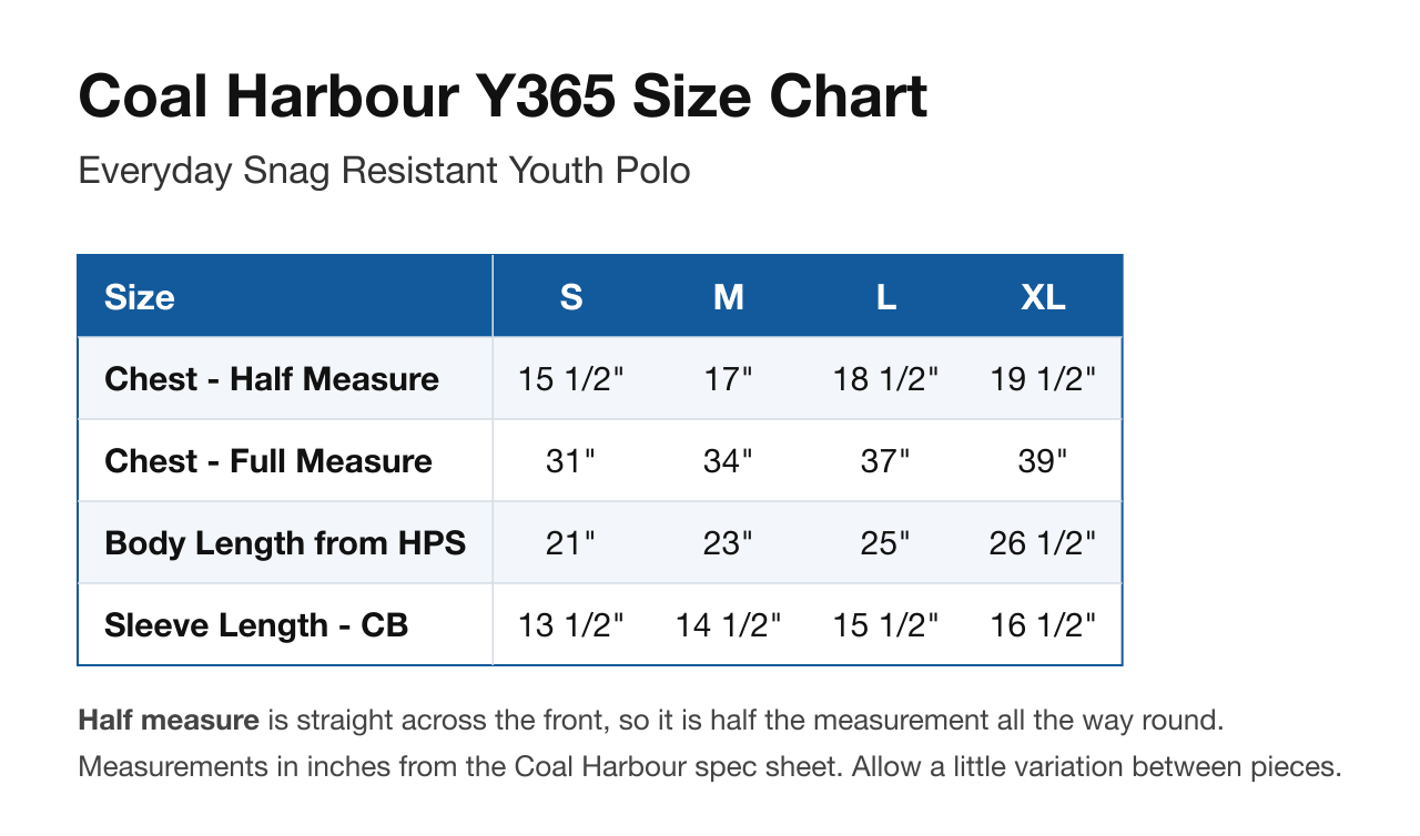 Size chart