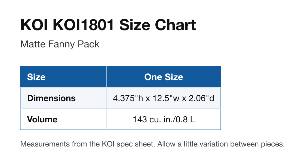 Size chart