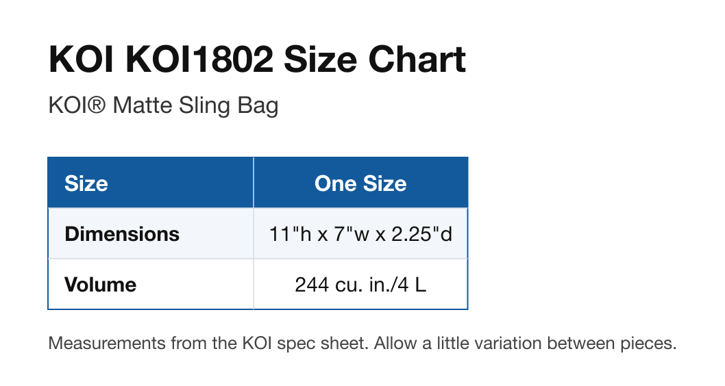 Size chart