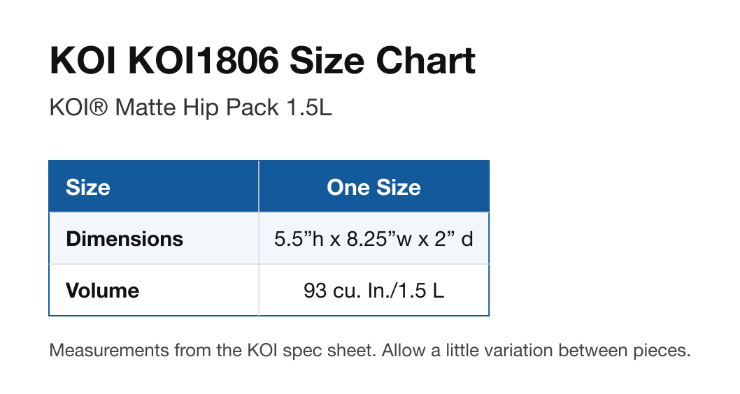 Size chart