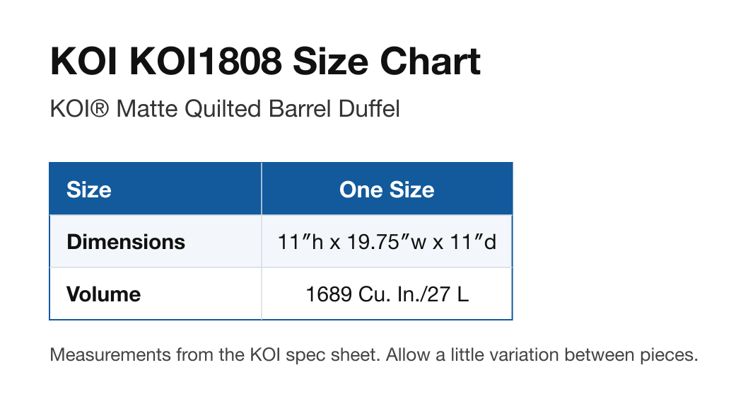 Size chart