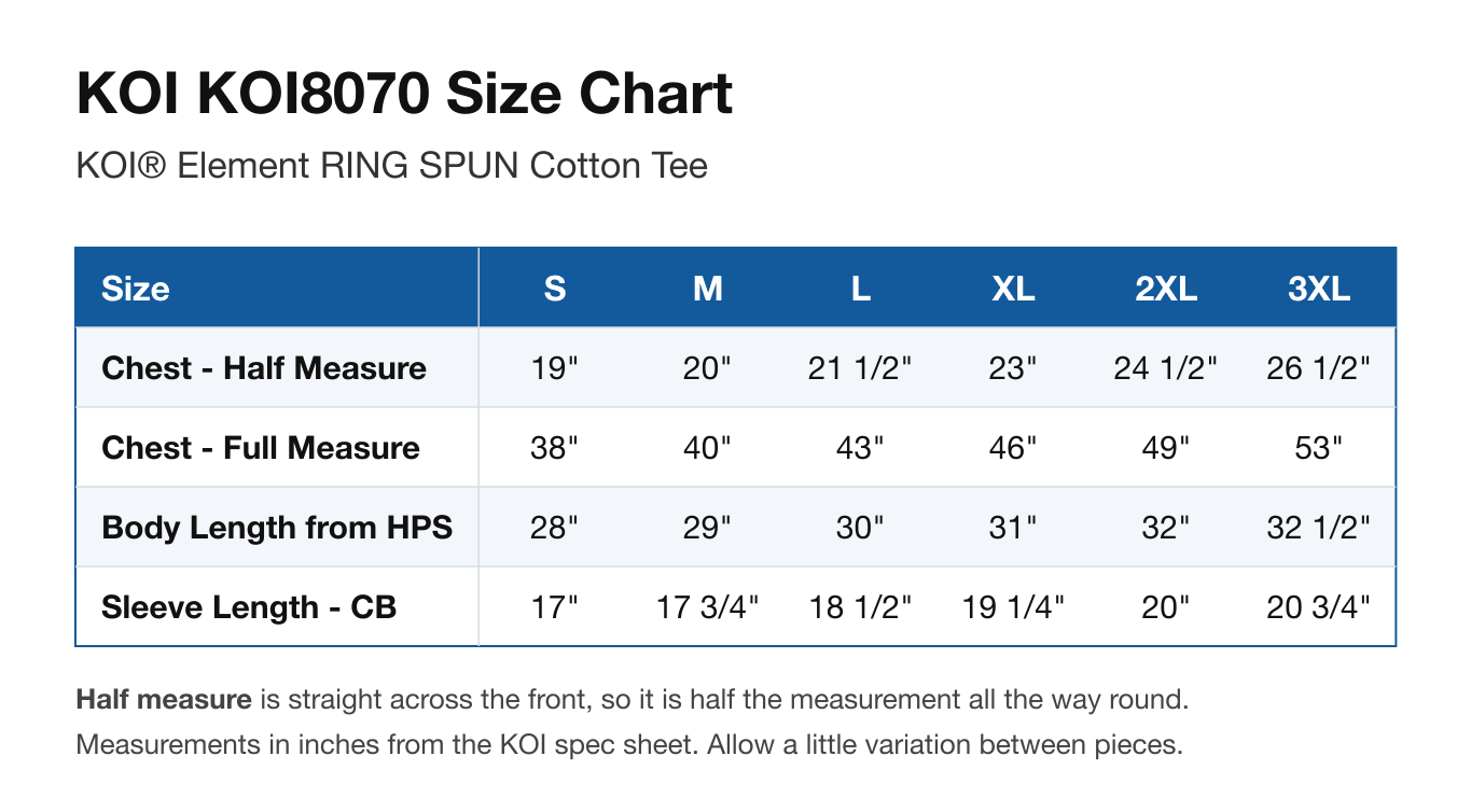 Size chart