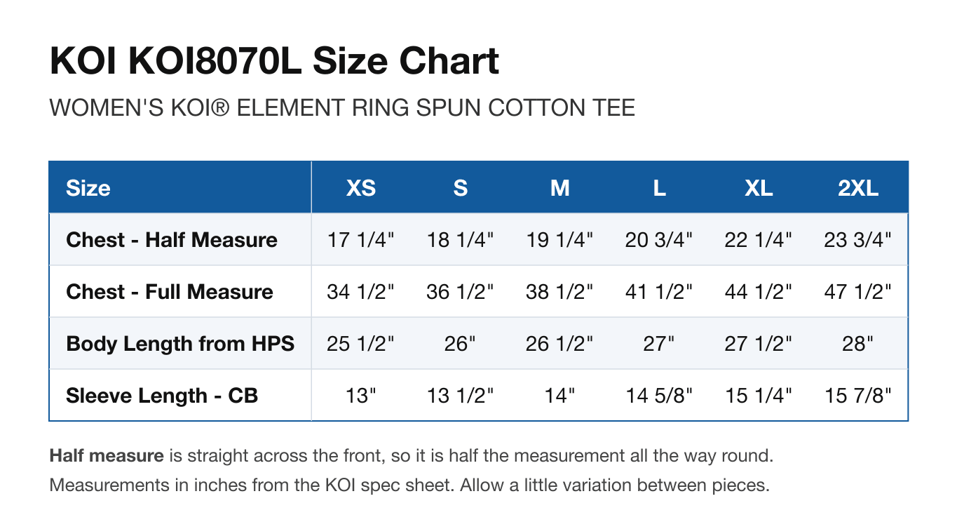 Size chart