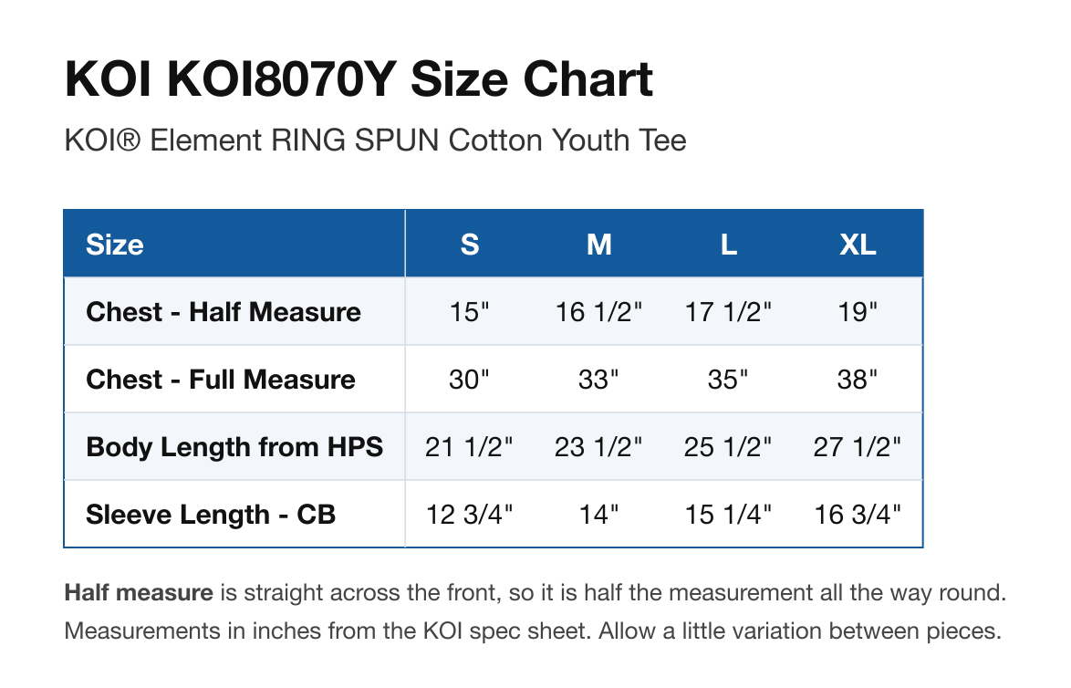 Size chart