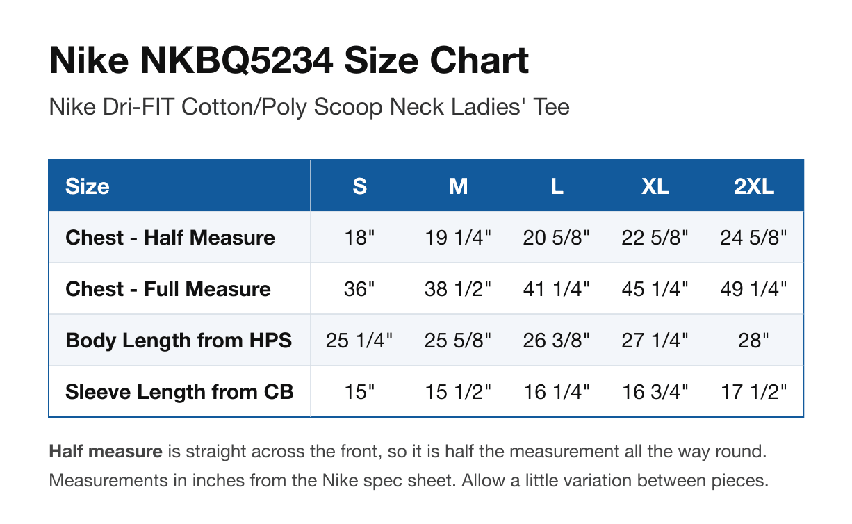 Size chart